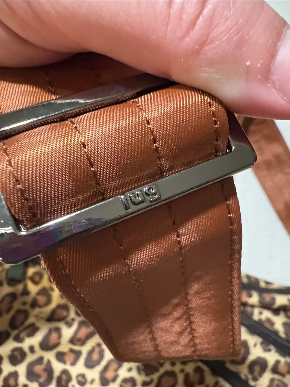 lug Leopard-Print Crossbody Bag in Brown and Tan